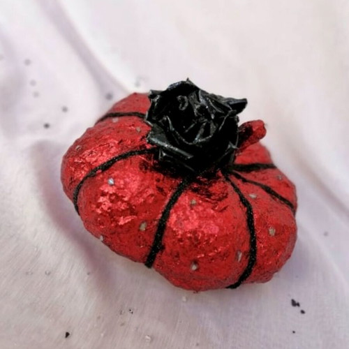 Large red papier mache pumpkin new