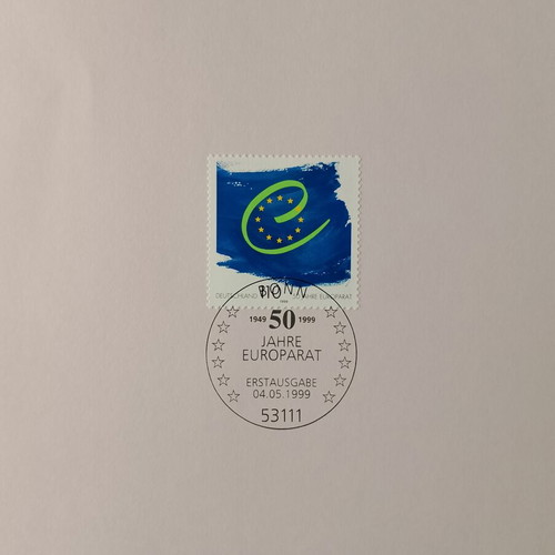 German 1999 stamp with Bonn first day cover, mint block of four