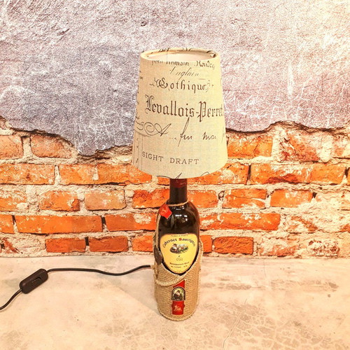 Desk lamp handmade from wine bottle new