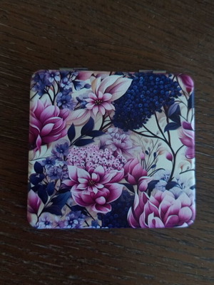 Compact Mirror new with purple flower design