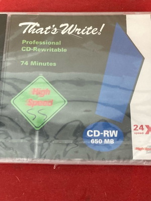 Запечатано ново CD-RW 650MB, скорост 24x