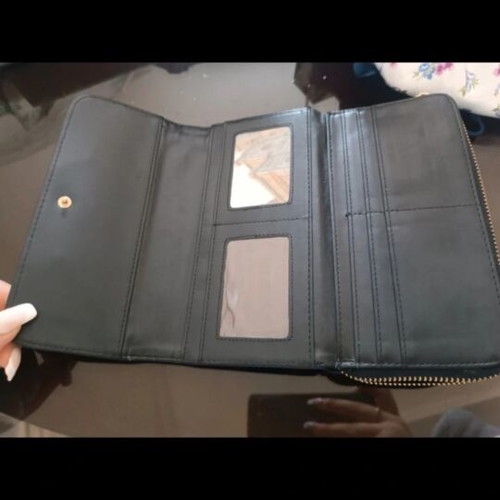 Women's wallet like new, black with gold details