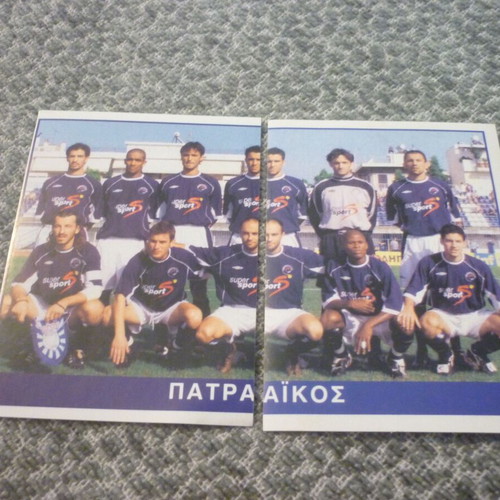 Patraikos Pegasos Football 2003 stickers new, numbers 389 & 390