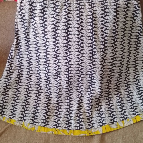 White Stuff double face cotton skirt, blue and yellow, XL