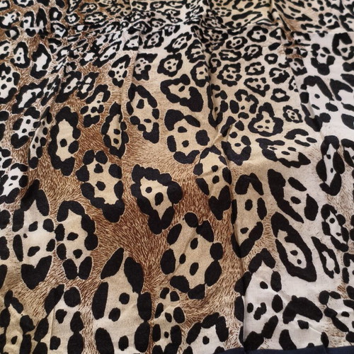 Large square pareo used with animal print and polka dots