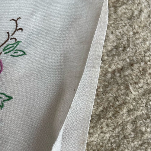 Embroidered pillowcase handmade used vintage