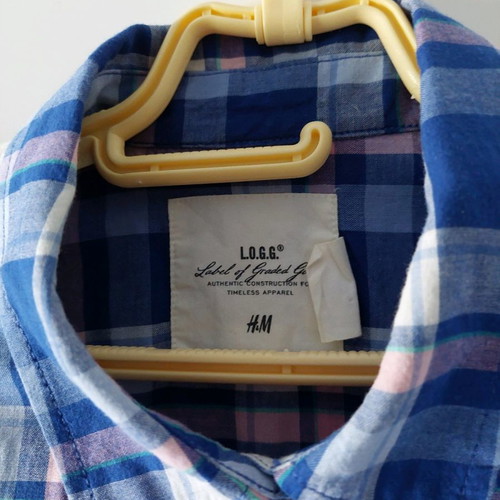Women's checked sport shirt used, size large, H&M