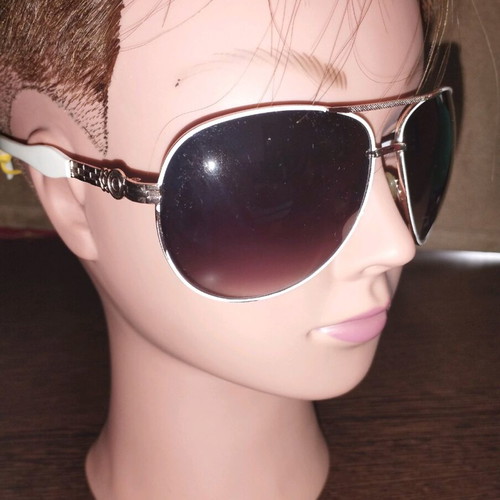 Women's sunglasses used, white with rose gold details