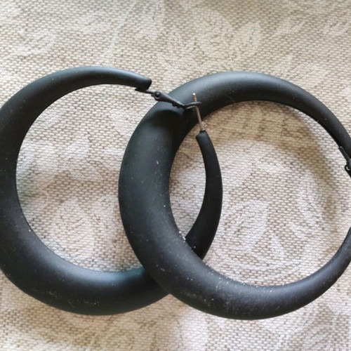 Hoop earrings new black matte