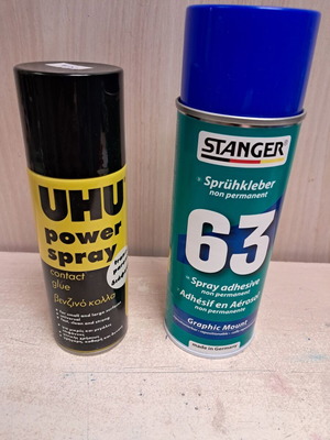 Κόλλες σπρέυ και κόλλες UHU βενζινοκόλλα, Stanger non permanent καινούργιες
