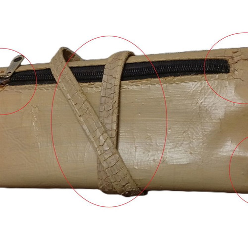 Leather tobacco case used, painted with minor defects