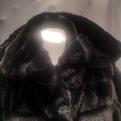 Black Fluffy Eco Fur Size L