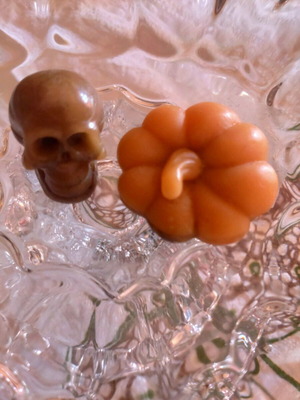 Wax melt σόγιας καινούργιο, ζεύγος νεκροκεφαλή και κολοκύθα