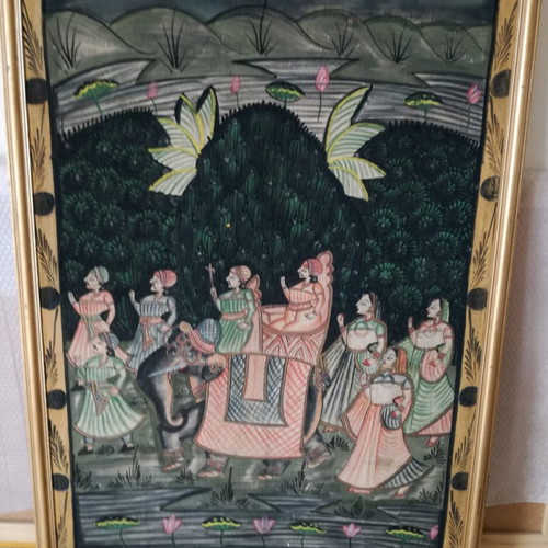 Silk screen printing used, framed, Japanese art
