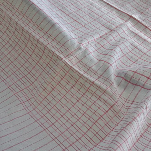 Linen tablecloth new with pink checkered pattern