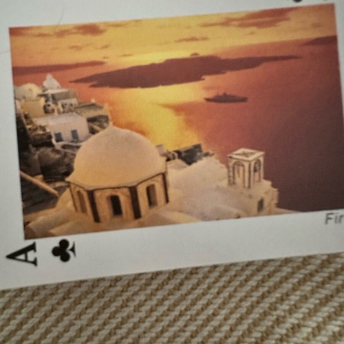 Santorini playing cards new with images of Santorini island