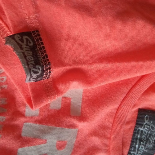 Superdry women's t-shirt small like new, orange with white