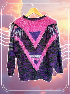 Thick colorful cozy sweater like new, Small-Medium