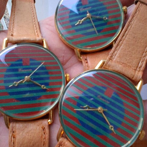 CANNON 17Jewels Swiss watches like new, set of 3 with leather straps