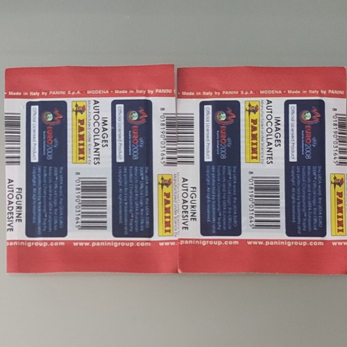 Panini UEFA Euro 2008 sticker packets new, set of 2 red
