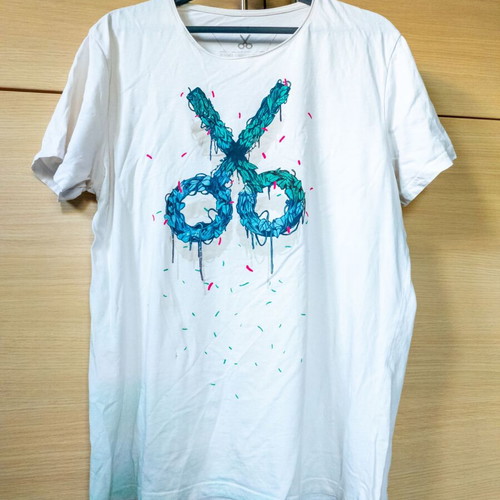 KAFT T-shirt men's white with print design size L like new