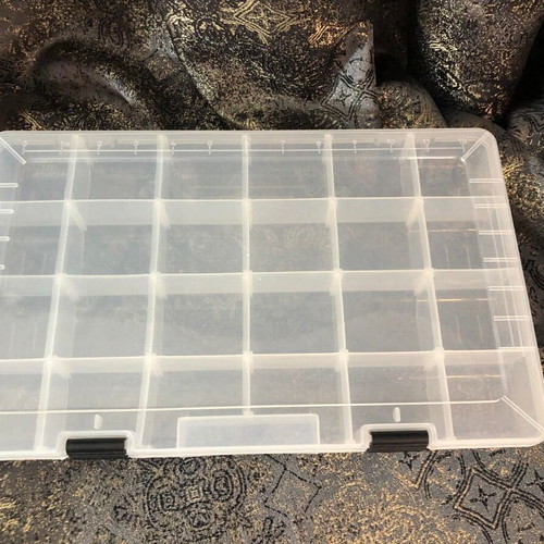 Transparent plastic organizer new with 24 compartments 35x22x5 cm