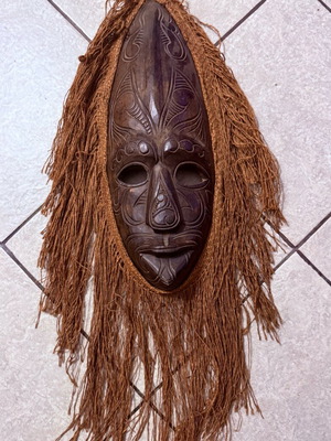 Ξύλινη Tribal Διακοσμητική Μάσκα μεταχειρισμένη, χειροποίητη