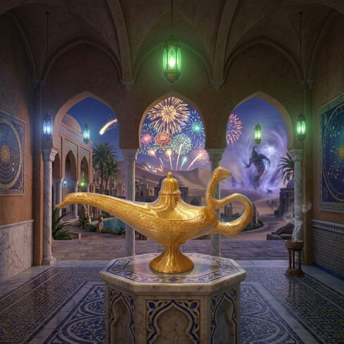 Aladdin Magic Lamp 3D Printed New, Gold