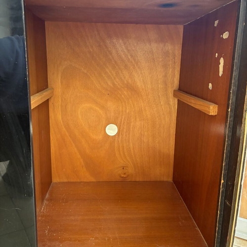 Wooden bar and audio system display cabinet, 1960s