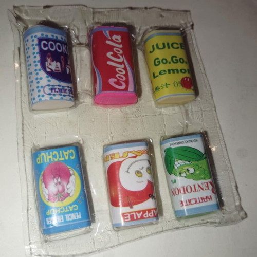 Erasers from the 80s new, small erasers