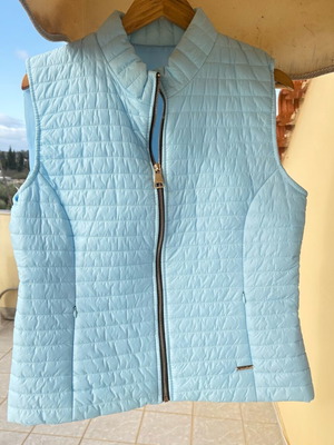 Italian sleeveless vest jacket like new, turquoise, size L