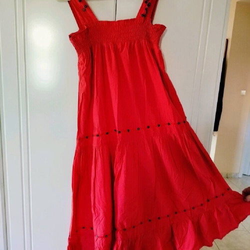 Ysatis women's dress used, long, summer, coral, one size