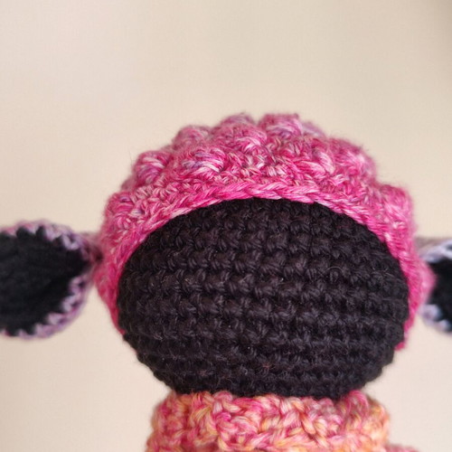 Amigurumi doll new, black girl with pink dress