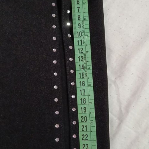 Gianni Rodini black flare pants with side slits and rhinestones