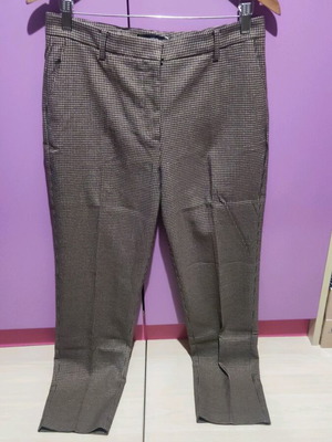 Mango women's pants new with houndstooth pattern, slim straight fit