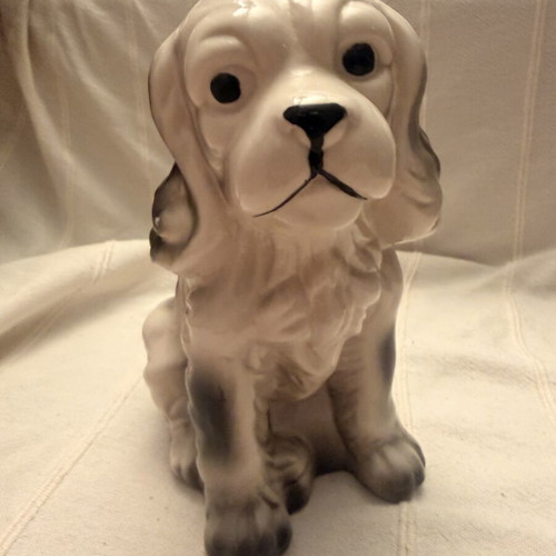 Vintage 1960s Spaniel Dog Figurine used, ceramic mid-century decor