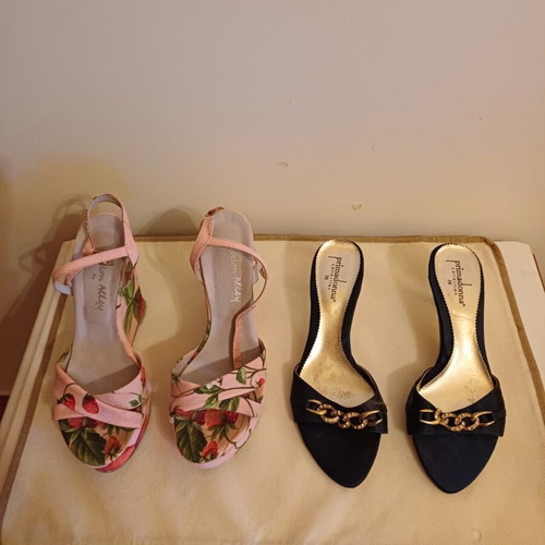 Shoes pack of 6 size 36, like new, colorful platform sandals