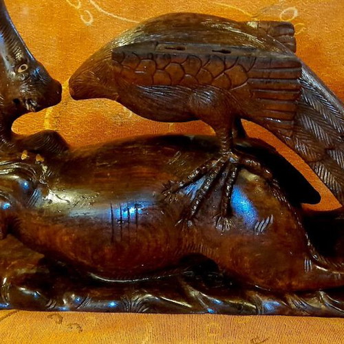 Antique Black Forest Woodcarving Console Used, Brienz Style, 1890–1910