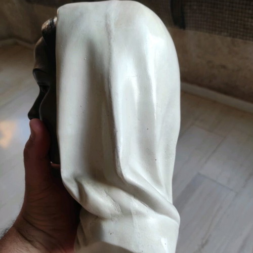 Marwal chalkware statue of exotic woman vintage 1950's-60's large size 27x18x14cm like new