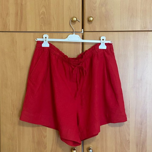 H&M linen shorts red size XL new