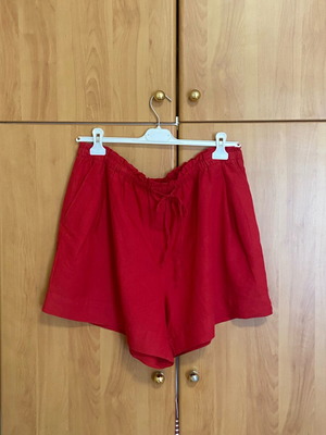 H&M linen shorts red size XL new