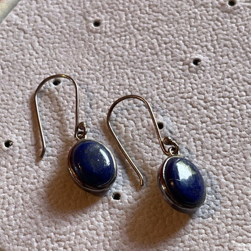 Handmade silver earrings Lapis lazuli like new
