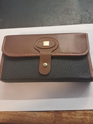 Card case with pen and notepad, leather, used, good condition