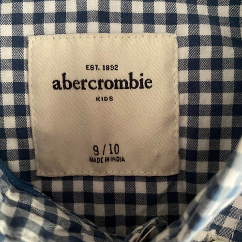 Abercrombie plaid short-sleeve shirt for boys 9 years like new, blue white