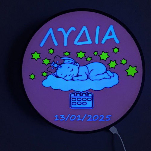 Personalized LED Baby Birth Light New