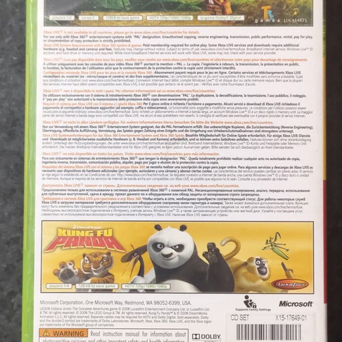 Lego Indiana Jones and Kung Fu Panda Xbox 360 game