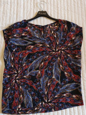 Transparent sleeveless blouse printed L like new