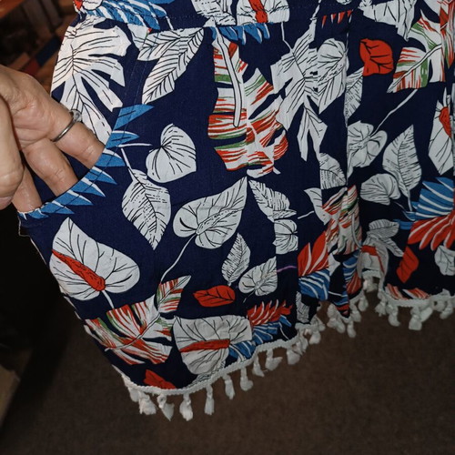 Summer romper playsuit like new with tropical print and tassels