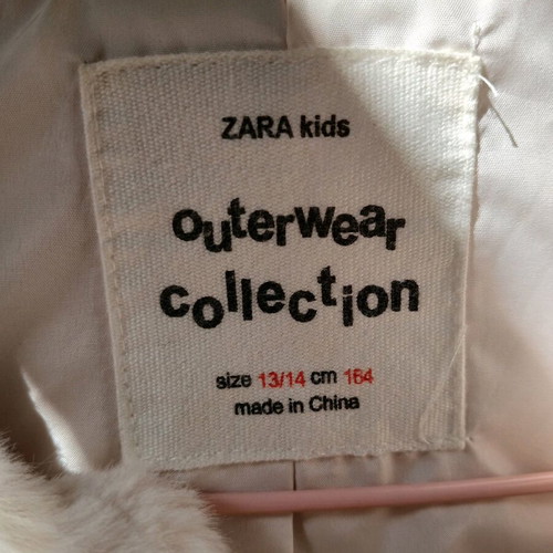 Fur vest kids new Zara beige for 13-14 years old