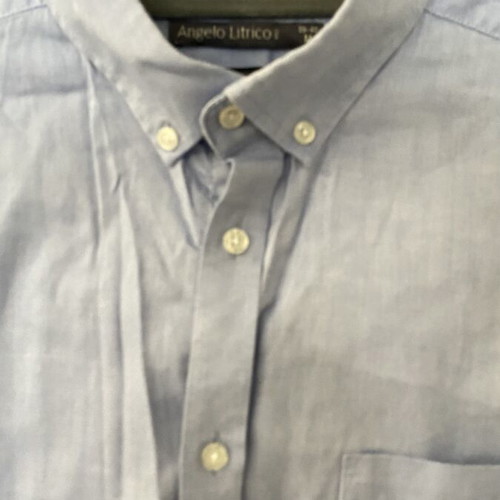 Men's Blue Shirt with Collar, White Buttons and Left Chest Pocket like new, size M